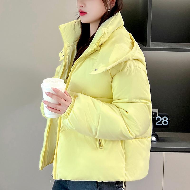 Зимние куртки женские 2024 модные толстые теплые короткие парки большого размера с капюшоном