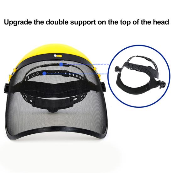 Safety Face Shield with Mesh Visor Ventilated Protective Helmet Chainsaw Safety Shield for Forestry Work Yard Work Weeding