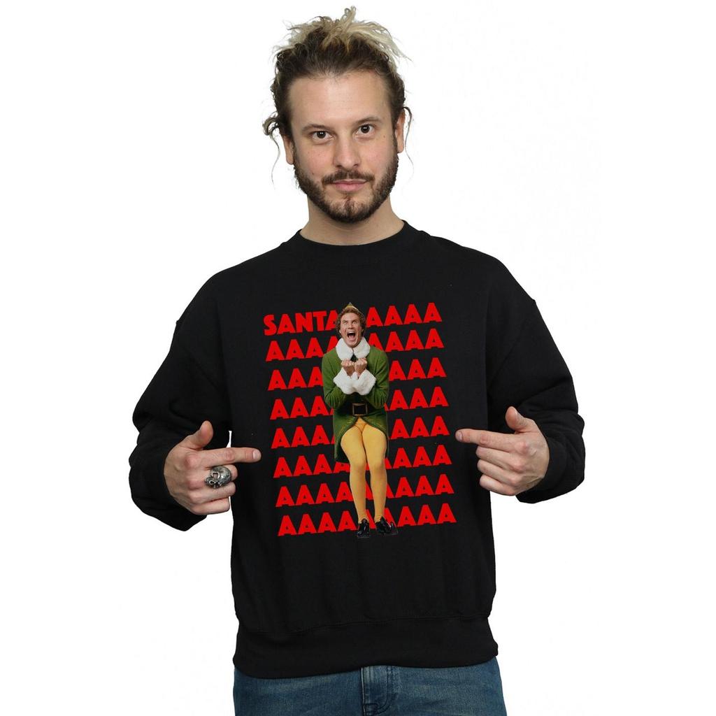 Elf Mens Buddy Santa Scream Sweatshirt