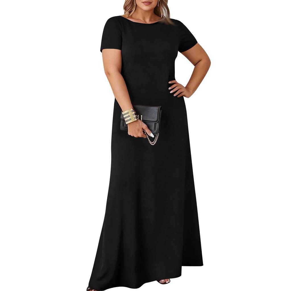 Женское повседневное цветное платье свободного кроя с короткими рукавами