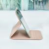 Desktop Makeup Mirror Solid Color Pu Leather Simple Portable Handheld Makeup Mirror Foldable Student Compact Cute Pocket Mirror