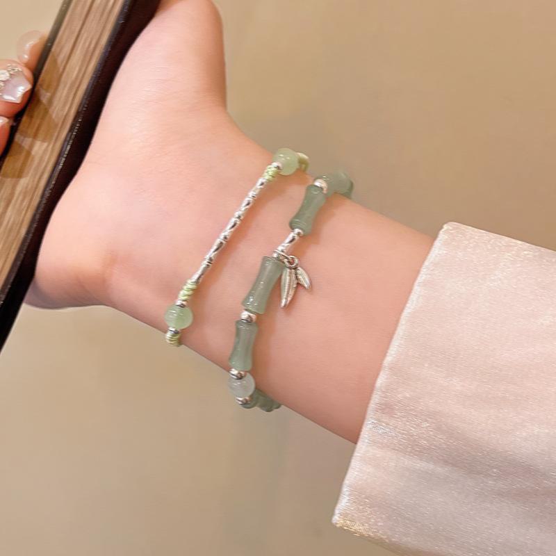 Новый браслет с подвеской в виде бамбукового листа в китайском стиле - легкая роскошь, модные женские украшения