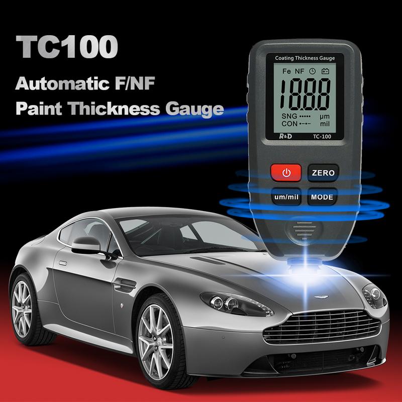 R&D TC100 Automobile Thickness Gauge Car Paint Tester Thickness Coating Meter Russia Manual Ultra-precise 0.1micron/0-1300 Fe&NF
