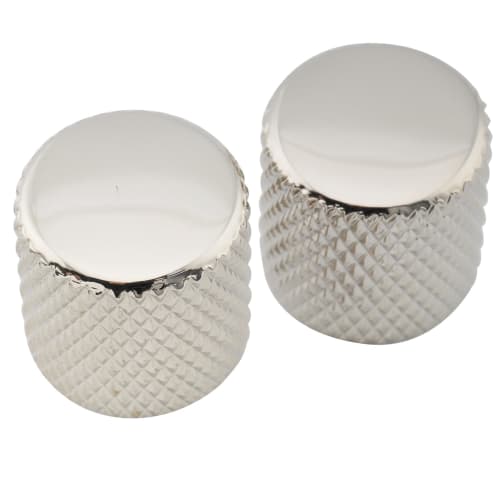 Musiclily Pro Steel Dome Knobs, 19mm, Inch Standard, for USA Electric Guitars/Basses, Nickel (Set of 2)