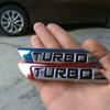 Car Styling Car Turbo Logo Blue/Red 3D Metal Car Body Fender Trunk Emblem Badge Sticker Decal Auto Accessories 11.8cm X 2.3cm