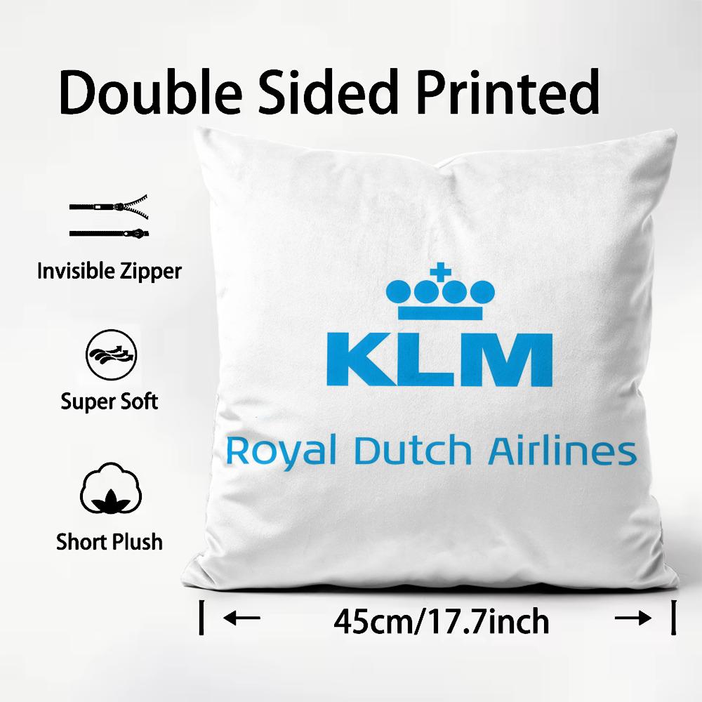 Нидерланды KLM Голландские Авиалинии Наволочка Плюшевая Ткань Мягкая Двусторонняя Печать Диван Теплая Зимняя Дом Детский Подарок Наволочка