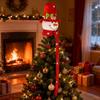 Christmas Tree Topper Snowman Festive Decoration with Scarf Hat Eye-Catching Holiday Decor Party Essential