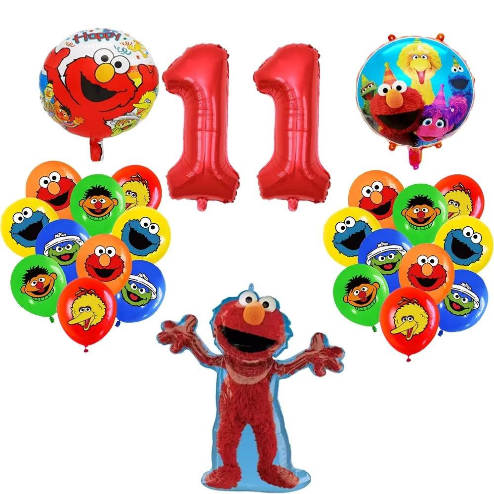 Cartoon Sesames-Streets Theme Cute ELMO COOKIE BIG BIRD Birthday Party Decoration Backdrop Balloons Cake Topper Banner For Kids