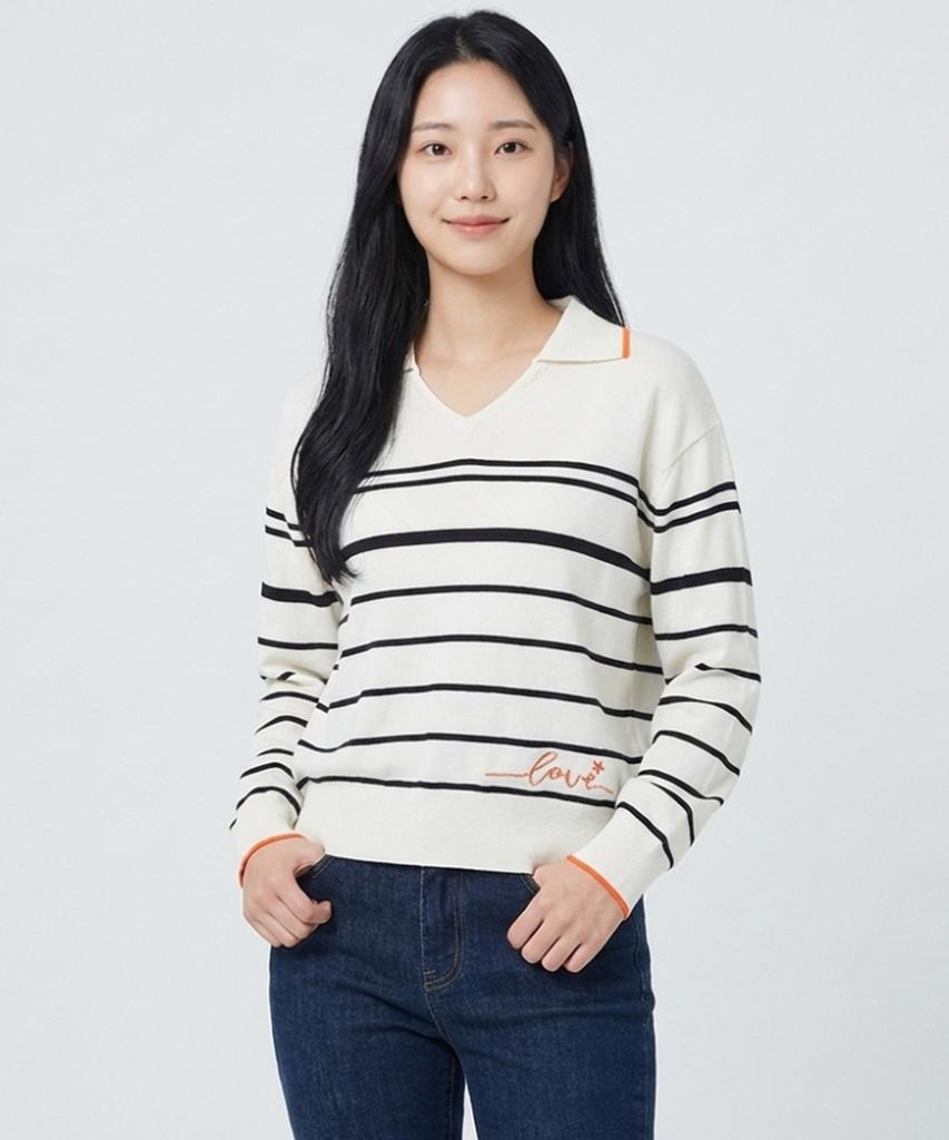 ECOLEDEPARIS Slit Collar Pattern Knit_Rb33Kkcm32Z