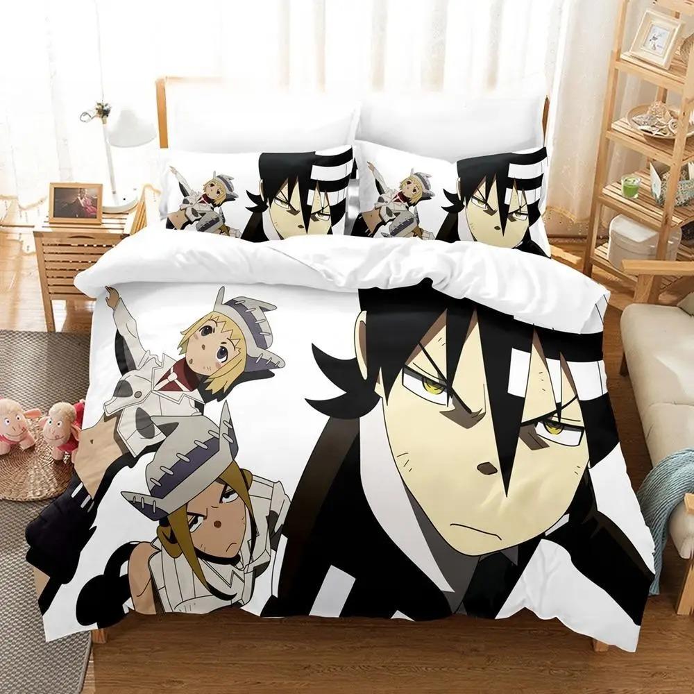 Новый комплект постельного белья с 3D-мультфильмами Soul Eater Single Twin Full Queen King Size Bed Set Adult Kid Bedroom Duvet cover Sets Home Textiles