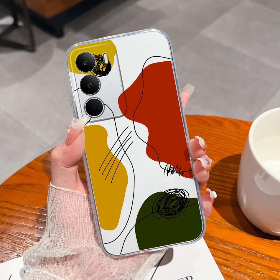 Чехол для Realme C71 4G с цветными узорами, прозрачный силиконовый бампер из ТПУ для Realme C 71 RealmeC71, противоударный