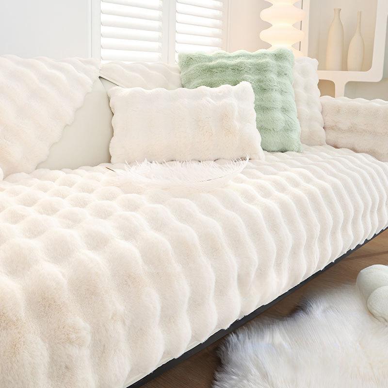 Plush Sofa Cushion Thickened Fleece Cushion Non-Slip Leather Sofa Cover High-End Nordic Simple Winter
