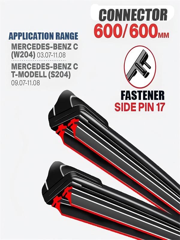 Side Pin 17 Wiper Blades 600/600mm (24"+24") for Mercedes-Benz C-Class W204 & S204
