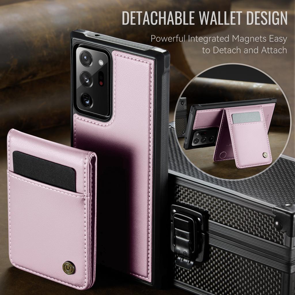 Для Samsung Galaxy Note20 Ultra Кожаная задняя крышка Совместима с MagSafe Чехол для телефона JEEHOOD J06 с карманом для карт Блокировка RFID