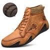 Непромокаемые кожаные мужские ботинки, зимние ботинки на меху, очень теплые зимние ботинки, мужская зимняя повседневная обувь, кроссовки, высокие ботильоны в западном стиле