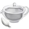 Akebono Sangyo Clear Stainless Steel with Tea Measuring Set and Tritan Made In Teapot, Mesh, 280ml, Resin, Japan, TW-3721