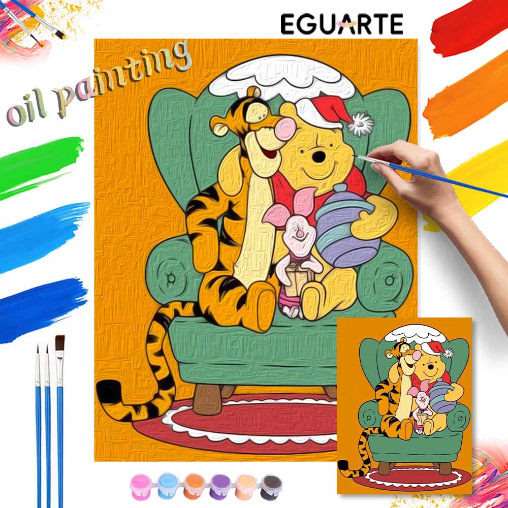 Disney Oil Painting Kit Painting Winnie The Pooh Home Bedroom Wall Decor Gift