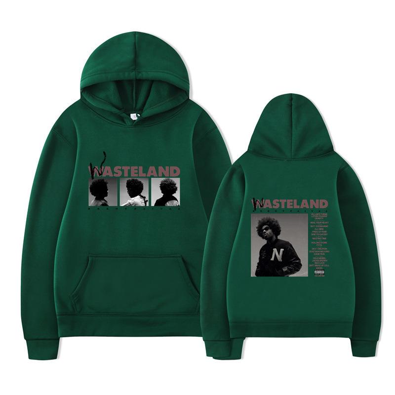 Unisex Black Hoodie Double Sided Album Cover Graphic Print Pullover Sweatshirt Streetwear