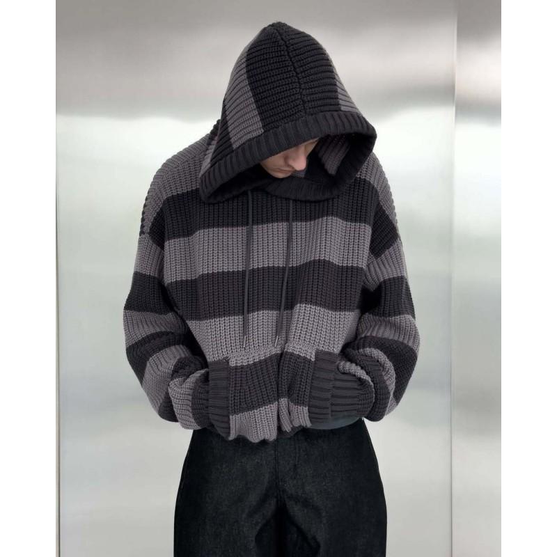 Unisex Winter Knit Sweater With Graphic Print Loose Fit Street Style Long Sleeve Pullover Teens