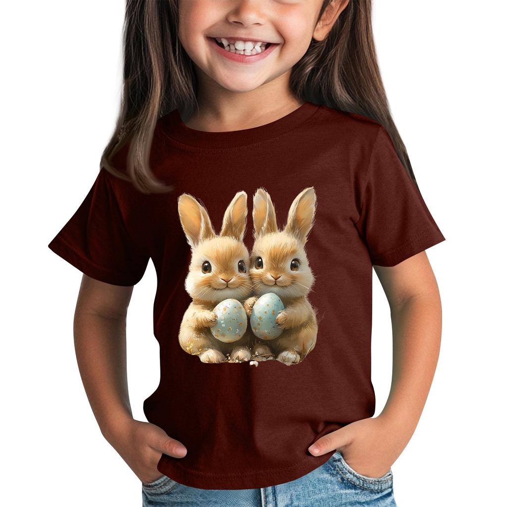 Детская футболка с коротким рукавом и принтом животных, повседневный топ