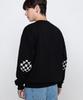 GRAVER [Unisex] Elbow Checkerboard Dot Smile Sweatshirt_Black