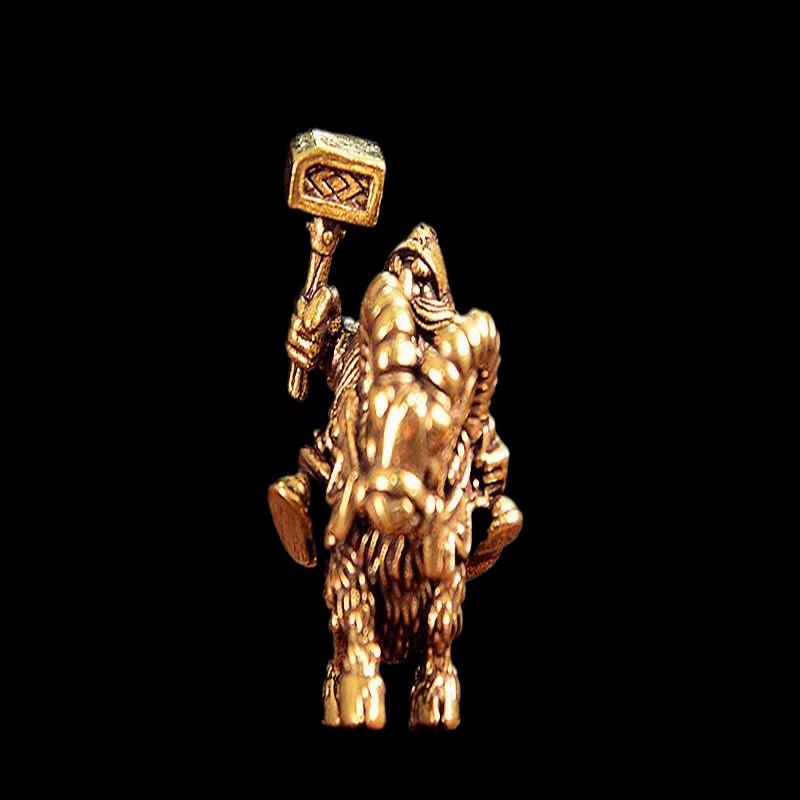 Латунная фигурка воина-гнома-козла Ретро металлические модели Статуэтка Домашний декор Миниатюрные настольные украшения