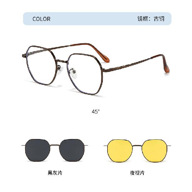 New Summer Polarized Magnetic Clip-On Sunglasses for Men and Women, Dual-Use Polygonal Patch Sunglasses, Can Be Paired with Prescription Glasses