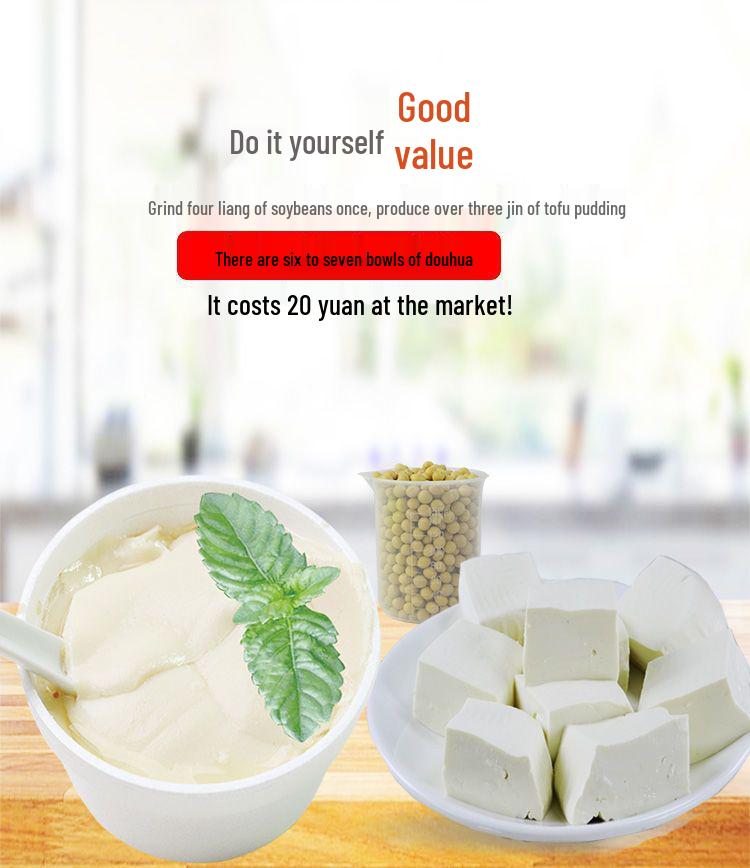 Compact Automatic Tofu & Soy Milk Maker, Rice Noodle, Douhua, and Rice Paper Grinder