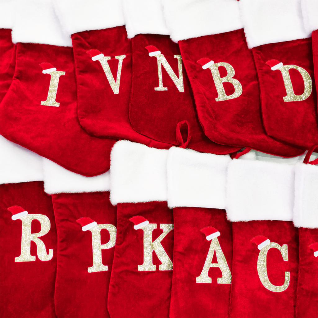 Счастливого Рождества Носки Красная Снежинка Буквы Алфавита Рождественский Чулок Подвеска на Рождественскую Елку Декор 2024 для Дома Рождественский Подарок