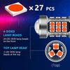 Super Bright 1156 P21W 1157 7440 7443 LED Brake Light Bulbs with Aluminum Body, 27 Pcs 3030 SMD for Car Tail Stop Lights