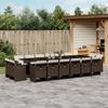 VidaXL Garden Dining Set and Cushions 17 Pcs Brown Rattan 3277832