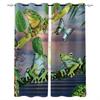 Bamboo And Frog Window Curtains Curtains for Living Room Decorative Items Living Room