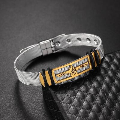 Стильный браслет в стиле орла, мужской регулируемый браслет из нержавеющей стали, аксессуары для подарков на праздник в стиле панк