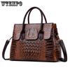 Women Alligator Leather Handbags Designer Women Messenger Shoulder Bags Retro Tote