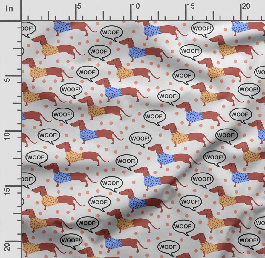Soimoi Принт собаки, хлопковый батист, ткань для квилтинга, продаваемая во дворе, ширина 42 дюйма, хлопчатобумажная ткань средней плотности, швейные принадлежности, бежевый и