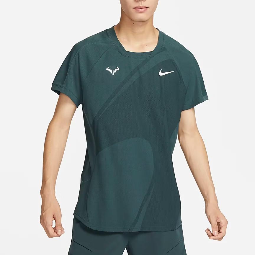 Nike Мужская теннисная футболка Dri-FIT ADV Rafa Crew, темно-зеленая, DV2878-328