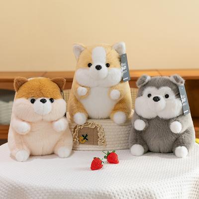 Мягкий милый мячик корги плюшевая игрушка детская спящая хаски подушка когтеточка машина померанский шпиц подарок