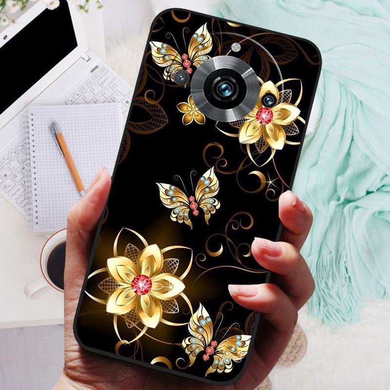 Чехол для Realme 11 Pro Plus Черный Силиконовый Милый Расписной ТПУ Coque для Realme11 Pro Capa Realme 11 5G 203 Funda Защитный