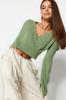 Women's Elegance Style Sweater Stone Crop Soft Textured Double Breasted Knitwear Sweater