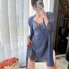 2 шт., летняя ночная рубашка с кружевными манжетами, сексуальный женский халат с длинными рукавами, комплект ночной рубашки