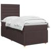 Box Spring Bed with Mattress Dark Brown 90 x 190 cm Fabric