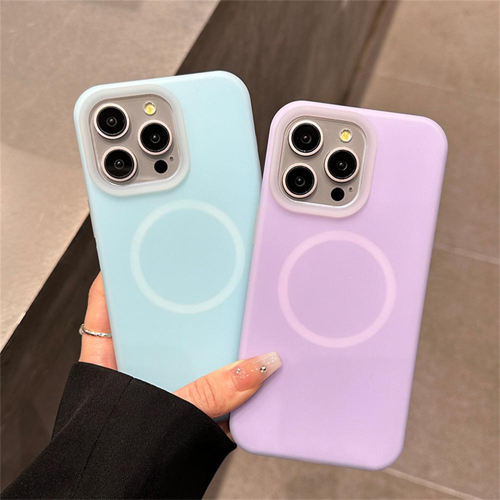 Candy Jelly Magnetic For Case For For Iphone 15 14 13 12 11 Pro Max Plus Wireless Charging Matte Skin Bumper Cover