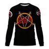 Мужская футболка с длинным рукавом 3D с принтом рок-группы Slayer для мужчин Футболка Хип-хоп Повседневная Оверсайз Футболка Одежда для мужчин Топ Футболка