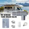 RV Waste Water Tank Drain Valve Kit for 28mm/32mm Pipes - with Mounting Bracket, Universal Camper Van Sewage Drainage Valve Y0O7