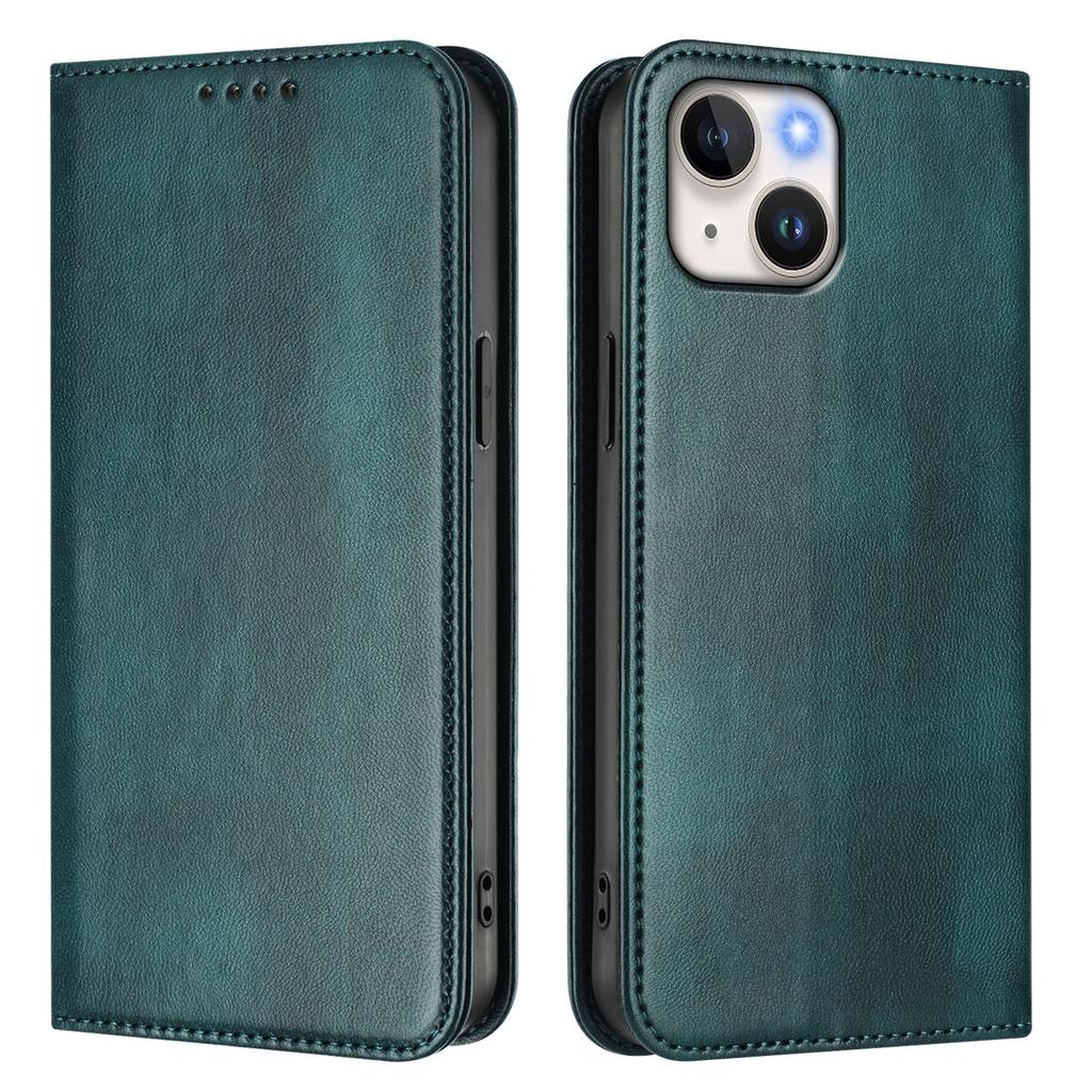 For iPhone 15 Wallet Cases Retro Texture RFID Blocking Leather Phone Cover