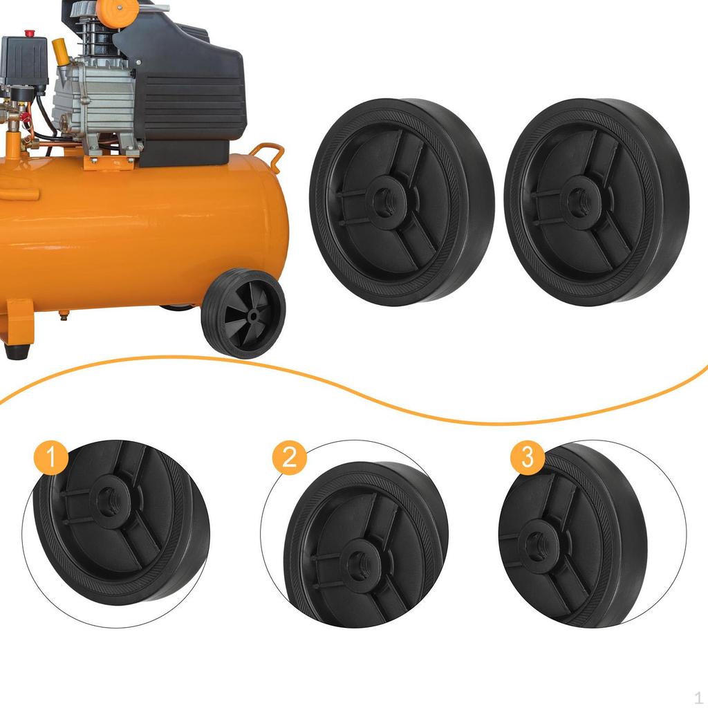 2 Pieces Air Compressor Wheels for Easy Mobility Practical Repairing Wear Resistant Replacement