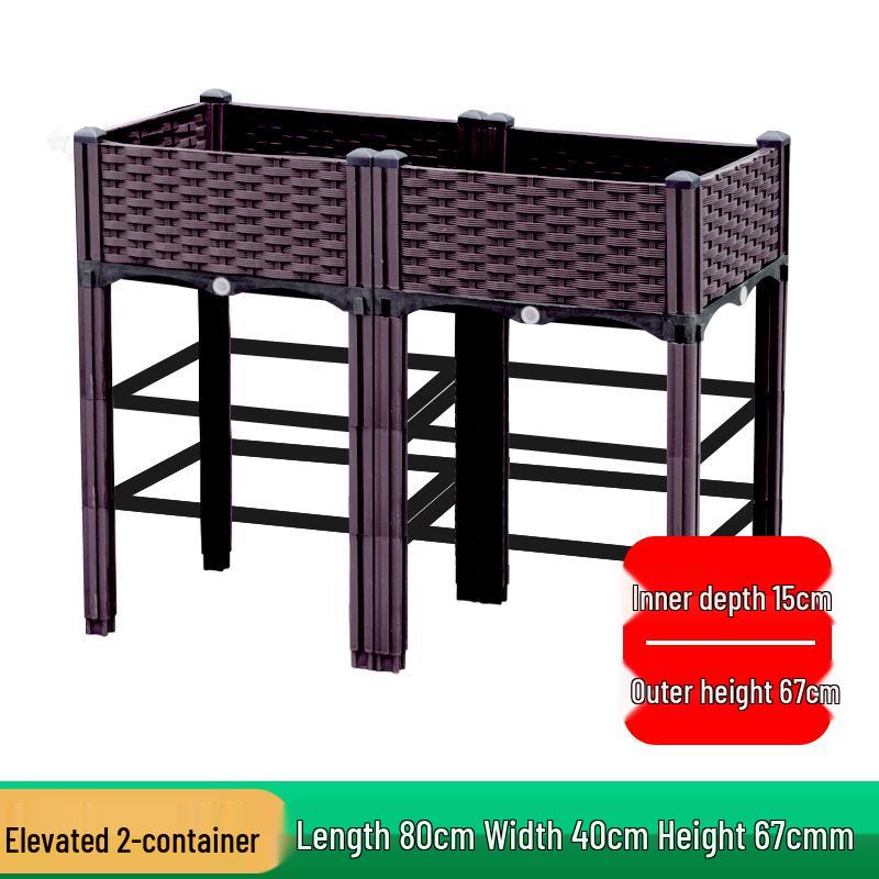 Extra-Large Thickened Raised Plastic Planter for Vegetables - Ideal for Family Rooftop or Balcony Gardening