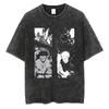 Jujutsu Kaisen Anime T Shirt Satoru Gojo And Ryomen Sukuna Printed Tee Men Women Washed Cotton Tshirts Harajuku Vintage T-shirt