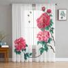Китайские цветы пиона, прозрачные оконные шторы для гостиной, спальни, современная вуаль, тюлевые шторы, тканевые шторы для кухни