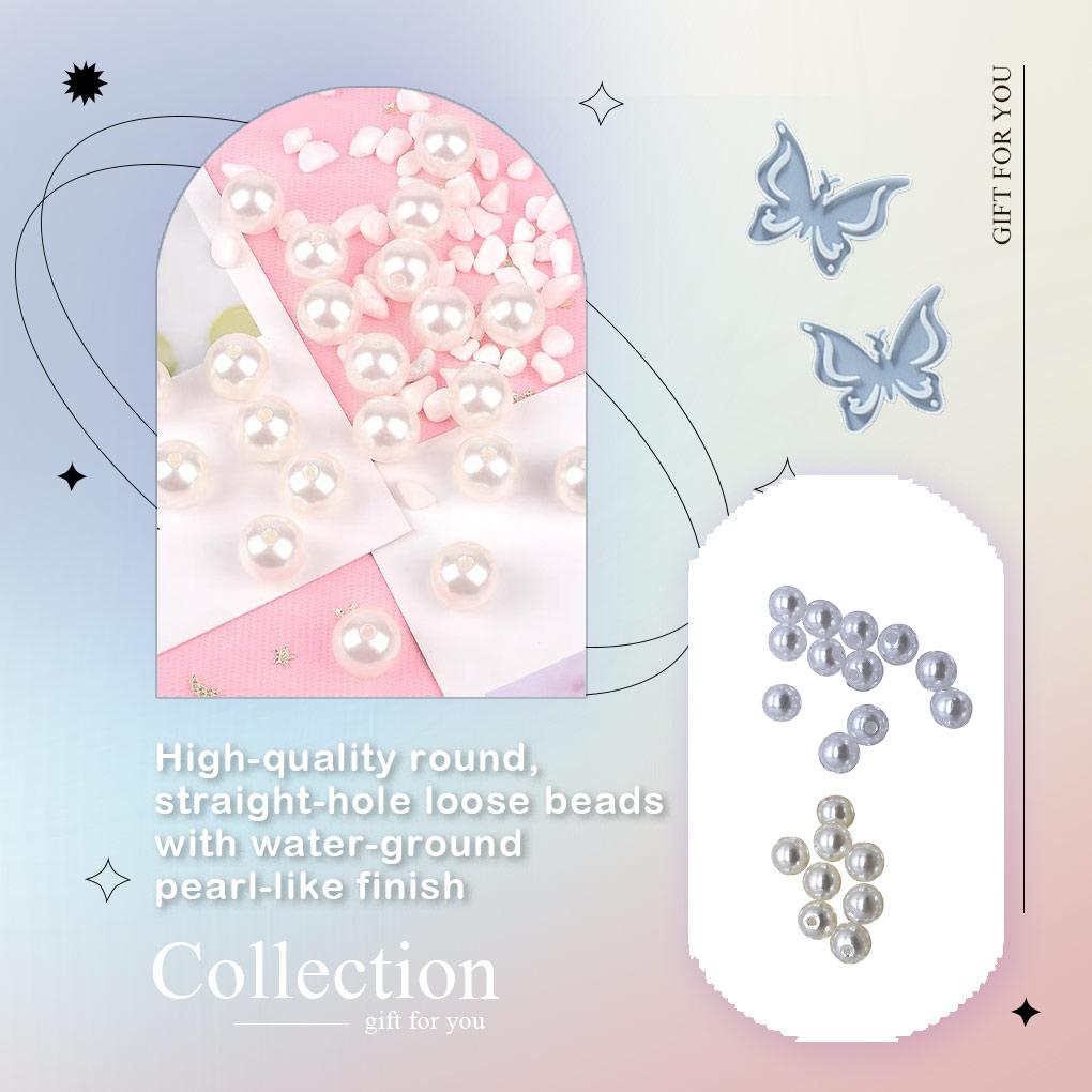 50 шт. Искусственный жемчуг Круглый Прочный Имитация жемчуга Рассыпные Белые Бусины Ожерелье Одежда Костюм Материалы DIY